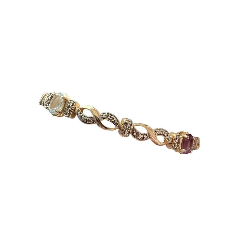 Ross Simons 925 Sterling Silver Vermeil Topaz Amethyst Bracelet